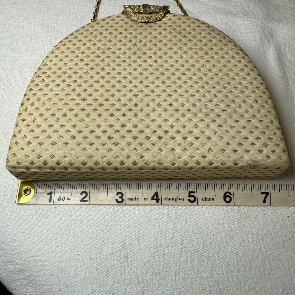 Old Hollywood Glam VTG Frame Handbag Luxury Statement Purse Rhinestone Clasp